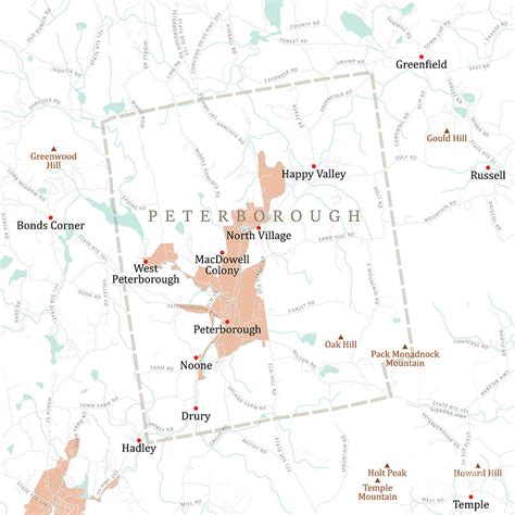 Nh Hillsborough Peterborough Vector Road Map Digital Art By Frank