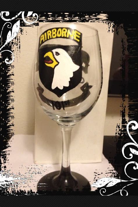 101st Airborne Wine Glass Army Brat 101st Airborne Division Army Wives Support Our Troops