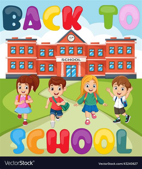 Back To School Happy School Children Royalty Free Vector