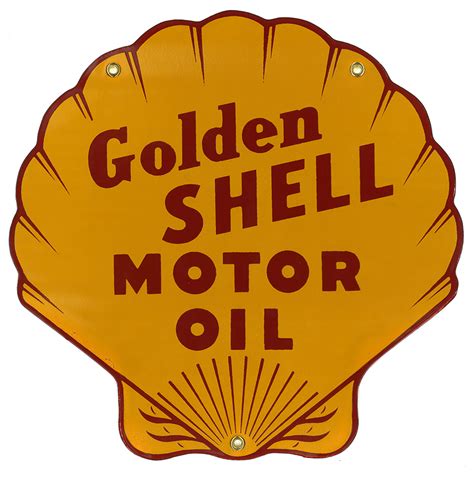 Golden Shell Motor Oil Sign