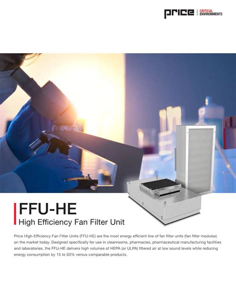 Ffu He High Efficiency Fan Filter Unit Docslib