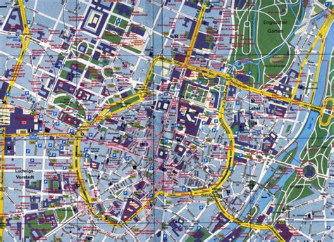 Large Scale Road Map Of Munich City Center Maps Of All