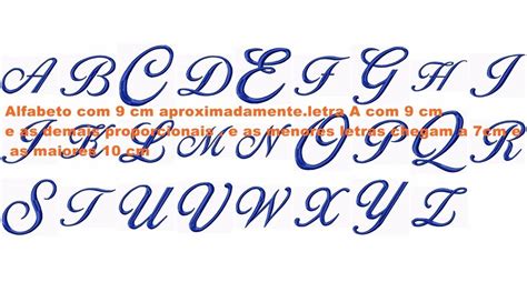 Matrizes Bordados Alfabeto Letras Cursivas Com Aprox 9 Cm R 1700