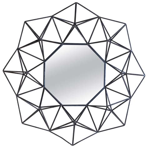 Geometric Metal Wall Hanging Mirror For Sale At 1stdibs Metal Wall