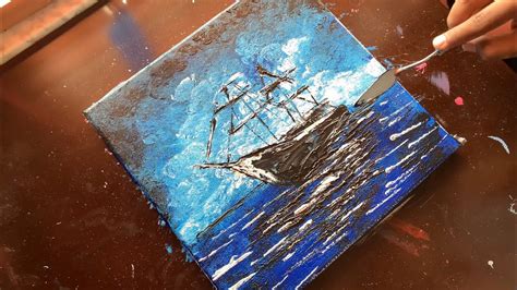 Ship Abstract Painting Demonstration Acrylic Painting