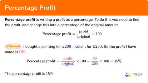Percentage Profit Gcse Maths Steps Examples And Worksheet