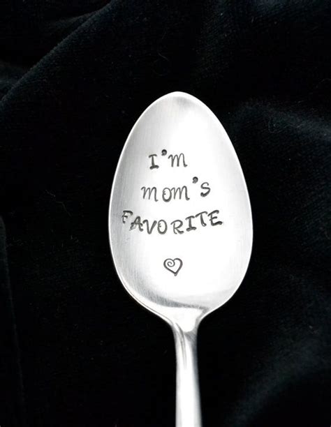 Stamped Spoon I M Mom S Favorite Personalized Etsy Stamped Spoons Hand Stamped Spoon Stamp