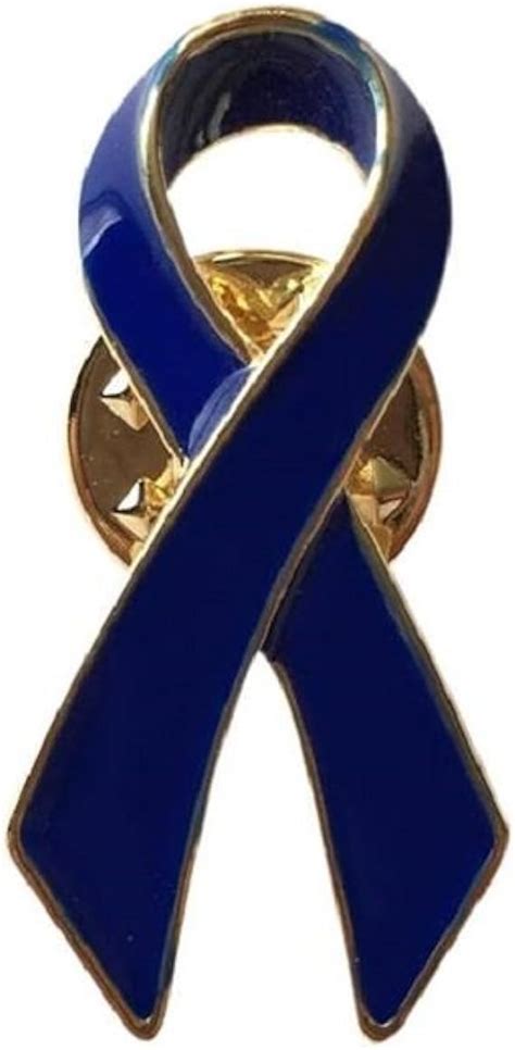 New Blue Ribbon Awareness Brooch Lapel Pin Colon Cancer Free Speech