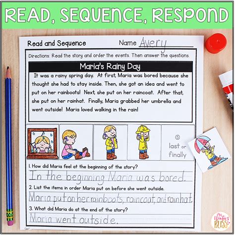 Sequence Of Events Reading Spring Passages Printable And Digital Mrs