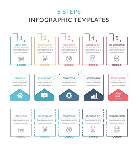 Infographic Templates With Five Steps Stock Vector Illustration Of