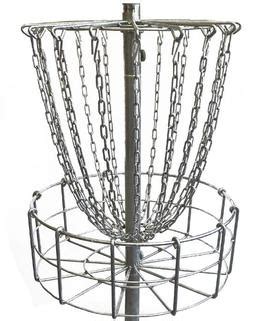 The rim must be 21 ⅓ inches wide, the chains must not go any lower than 22 inches beneath the rim, and the lower basket must be at least 25.7 inches wide and 6.7 inches high. Official Disc Golf Basket Dimensions (Height + Chain Specs)