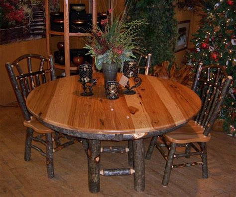 Hickory Dining Table Log Furniture Rustic Cabin Dinette Dining