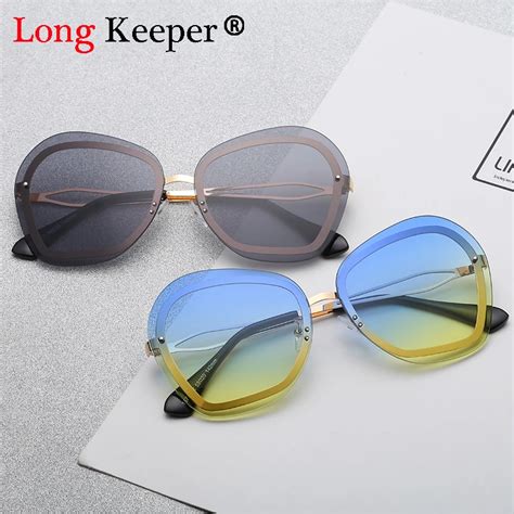 Buy Long Keeper New Rimless Sunglasses Women Brand Designer Fashion Gradient