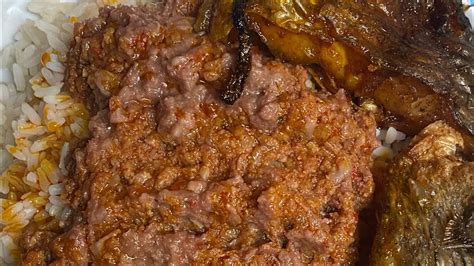 Liberian Dry Rice And Fry Fish Corn Beef Gravy Liberian Dry Rice