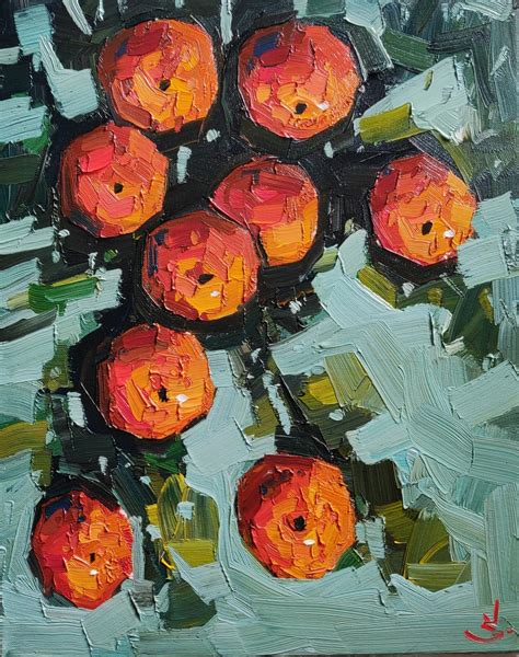 Impressionist Orange Tree Oil Painting Kitchen Artwork Etsy Uk In