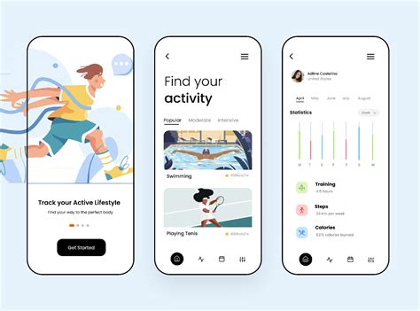 fitness tracking mobile app template figma