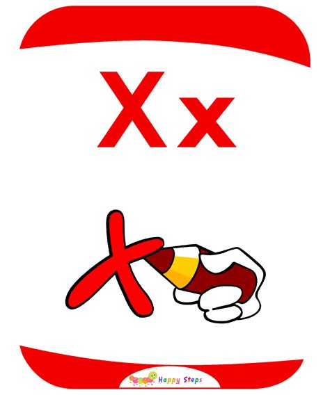 Letter X Flashcards For Kids