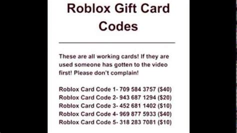 Robux Gift Card Generator 2021 Without Verify Free Robux Gift Card