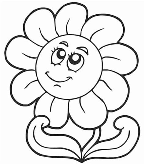 Tulipani da colorare con coccinella e farfalla. Disegno di fiore semplice per bambini piccoli da stampare ...