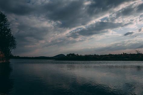 Wallpaper Lake Evening Sky Clouds Hd Widescreen High Definition