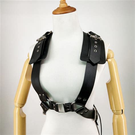 Men Leather Restraint Bondage Chest Harness Strap Suspender Belts For