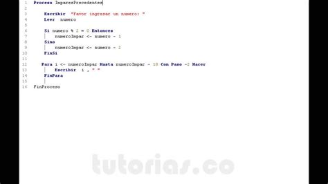 Ciclo Para Pseint Numeros Impares Precedentes Youtube