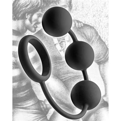 Tom Of Finland Cock Ring W Weighted Anal Beads💋prostate Massager Sex Toy Men Ebay