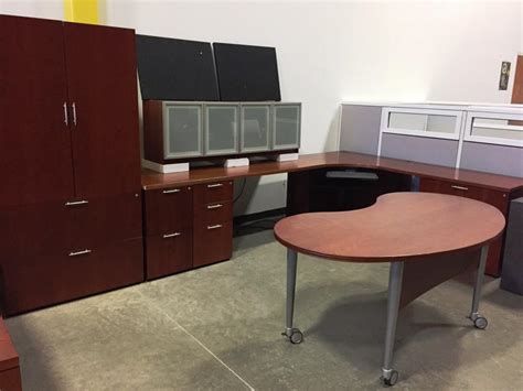 Used Office Desks Ofs L Shaped Desk Wbean Shaped Table At Furniture