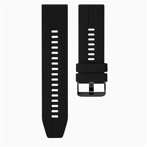 Black Silicone Smartwatch Strap