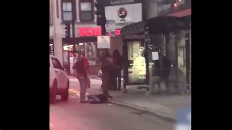 very disturbing a chicago cop body slammed a man who allegedly spit on him