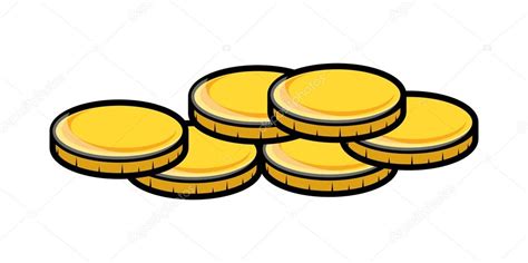 Cartoon Gold Coins Clipart Vector Illustration Stock Vector Image By