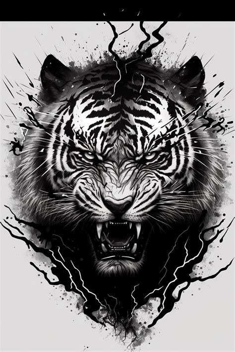 Tiger Paint Splash Ai Concept Fantasy Em Desenho Caveira Curso