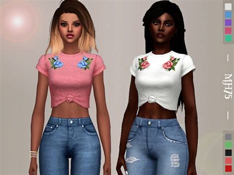 The Sims Resource Spring Vibes Top By Margeh 75 Sims 4 Downloads