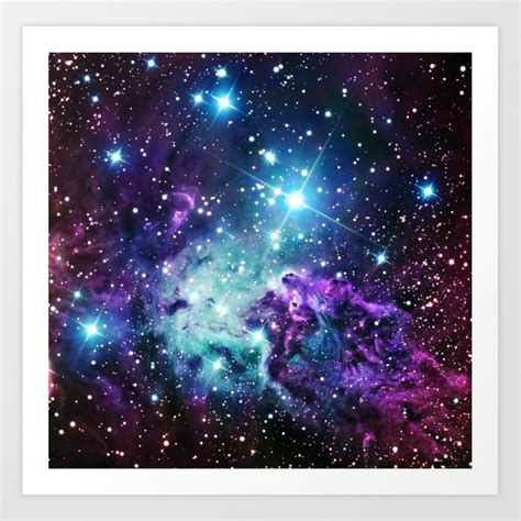 Fox Fur Nebula Purple Teal Galaxy Art Print By Me101 Amazing Space