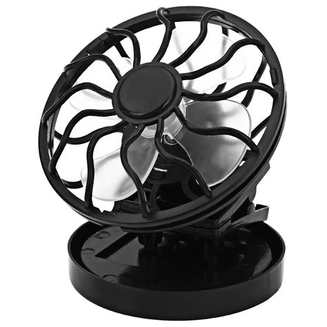 Black Solar Fan Clip On Cooling Cell Cooler For Travel Camping Cooling