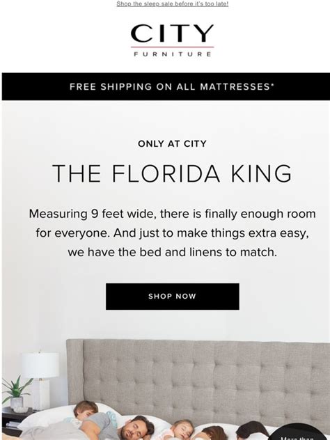 Come in and let your kids come jump on the mattress and check out the. CITY Furniture: The Florida King: Our Biggest Mattress Yet ...