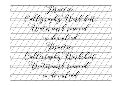 Calligraphy Practice Template Download Italic Calligraphy Guide