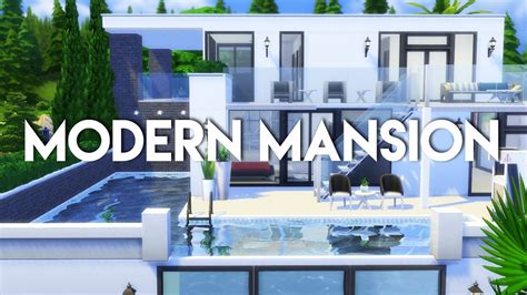 The Sims 4 House Build Modern Mansion No Cc Youtube