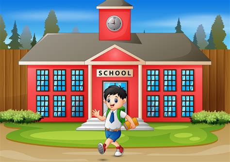 Boy Going To School Vector Art Icons And Graphics For Free Download