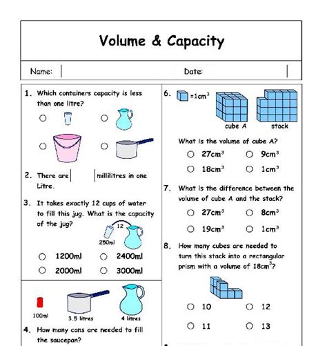 volume worksheets for 2nd grade 25