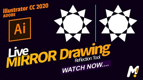 Live Mirror Drawing Using Reflection Tool Adobe Illustrator Cc Tutorial Youtube