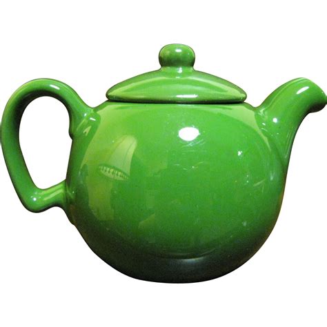 Cheerful One Person Little Green Teapot Cute From Faywrayantiques On