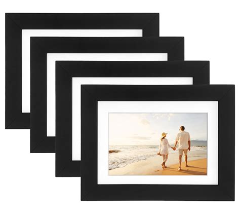 Americanflat 5x7 Picture Frame In Black Set Of 4 Displays 4x6 With