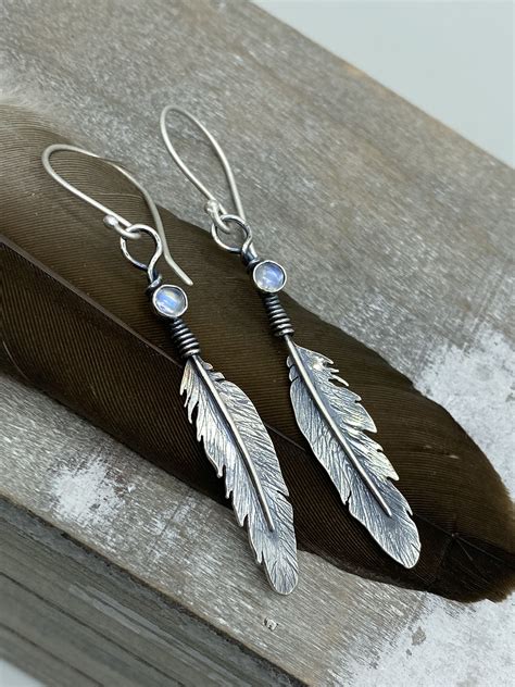 Sterling Silver Earrings In 2020 Feather Earrings Silver Jewelry Feather Jewelry