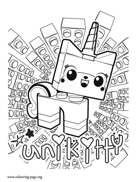 lego  unikitty  unicorn kitten coloring page