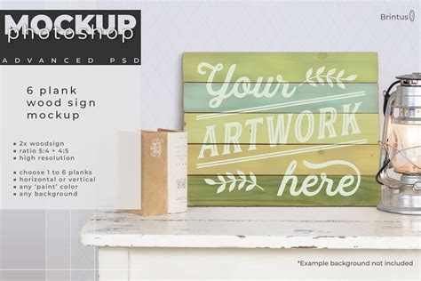 Wood Sign Mockup With 1 To 6 Planks By Brintus Art Thehungryjpeg