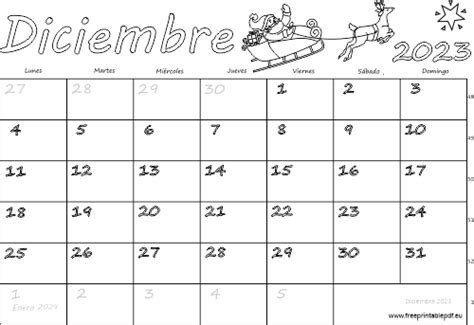 Calendario Diciembre 2023 Para Imprimir Imprimir El Pdf Gratis