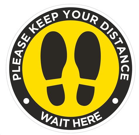 Wait Here Please Keep Your Distance Social Distancing Floor Graphi