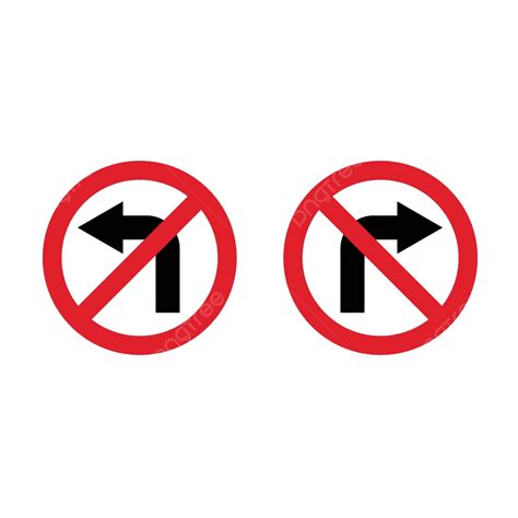 Illustration Design Of A No Left Turn Or No Right Turn Sign In Vector
