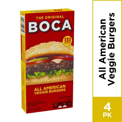 The Original Boca All American Veggie Burgers 4 Ct 100 Oz Box
